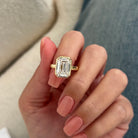 5 carat Oval cut lab-grown diamond IGI certified, bezel engagement ring.