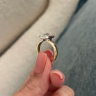 3 carat Oval cut lab-grown diamond IGI certified, bezel engagement ring.