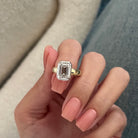 3 carat Oval cut lab-grown diamond IGI certified, bezel engagement ring.