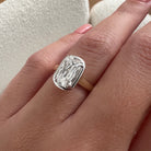 2 carat Oval cut lab-grown diamond IGI certified, bezel engagement ring.