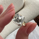 3 carat Oval cut lab-grown diamond IGI certified, bezel engagement ring.