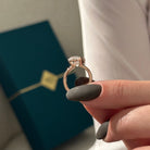 3 carat Elongated Cushion cut lab-grown diamond IGI certified, solitaire engagement ring.