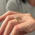 2 carat Elongated Cushion cut lab-grown diamond IGI certified, pave engagement ring.
