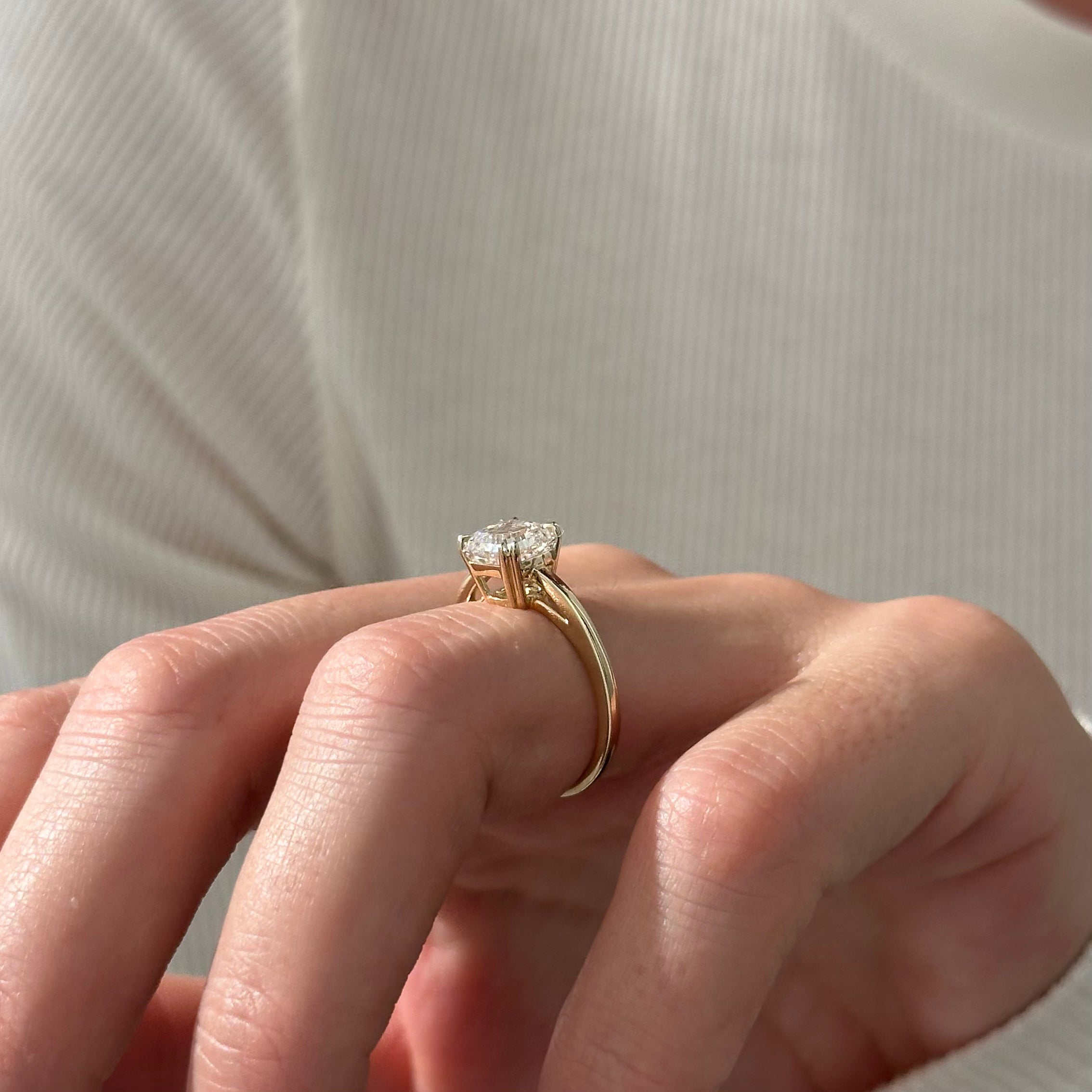 all-groups | 2 carat Asscher cut lab-grown diamond IGI certified, solitaire engagement ring.