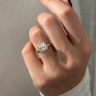 2 carat Cushion cut lab-grown diamond IGI certified, bezel engagement ring.