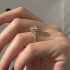 2 carat Cushion cut lab-grown diamond IGI certified, bezel engagement ring.