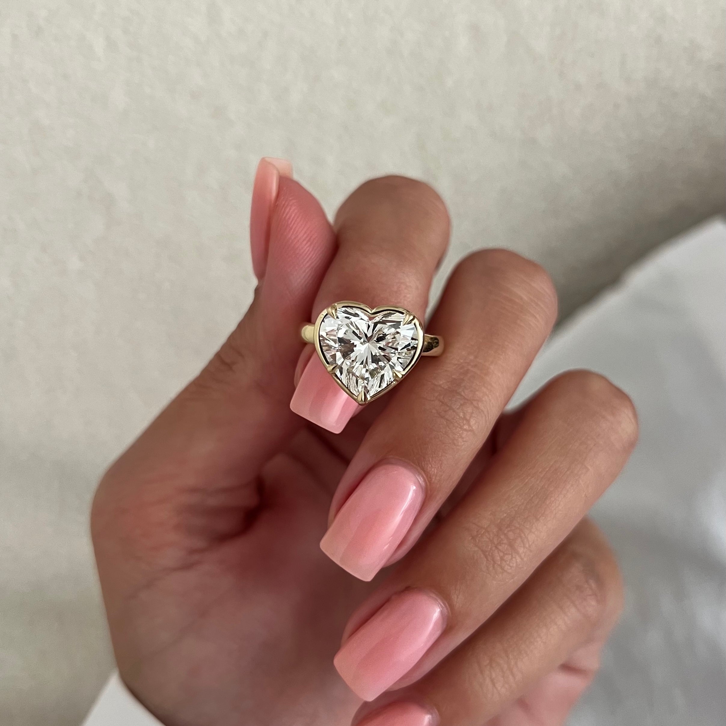 5 carat Radiant cut lab-grown diamond IGI certified, solitaire engagement ring.