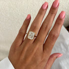5 carat Radiant cut lab-grown diamond IGI certified, solitaire engagement ring.