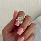5 carat Radiant cut lab-grown diamond IGI certified, solitaire engagement ring.