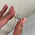 5 carat Radiant cut lab-grown diamond IGI certified, solitaire engagement ring.