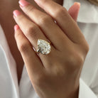 5 carat Radiant cut lab-grown diamond IGI certified, solitaire engagement ring.