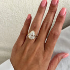 5 carat Radiant cut lab-grown diamond IGI certified, solitaire engagement ring.