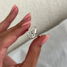 5 carat Radiant cut lab-grown diamond IGI certified, solitaire engagement ring.