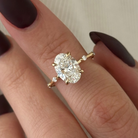 2 carat Oval cut lab-grown diamond IGI certified, hidden halo engagement ring.