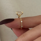 2 carat Oval cut lab-grown diamond IGI certified, hidden halo engagement ring.