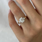 all-groups | 2.25 carat Emerald cut lab-grown diamond IGI certified, three stone engagement ring.