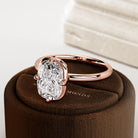 2 carat Elongated Cushion cut lab-grown diamond IGI certified, bezel engagement ring.