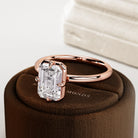 2 carat Elongated Cushion cut lab-grown diamond IGI certified, bezel engagement ring.