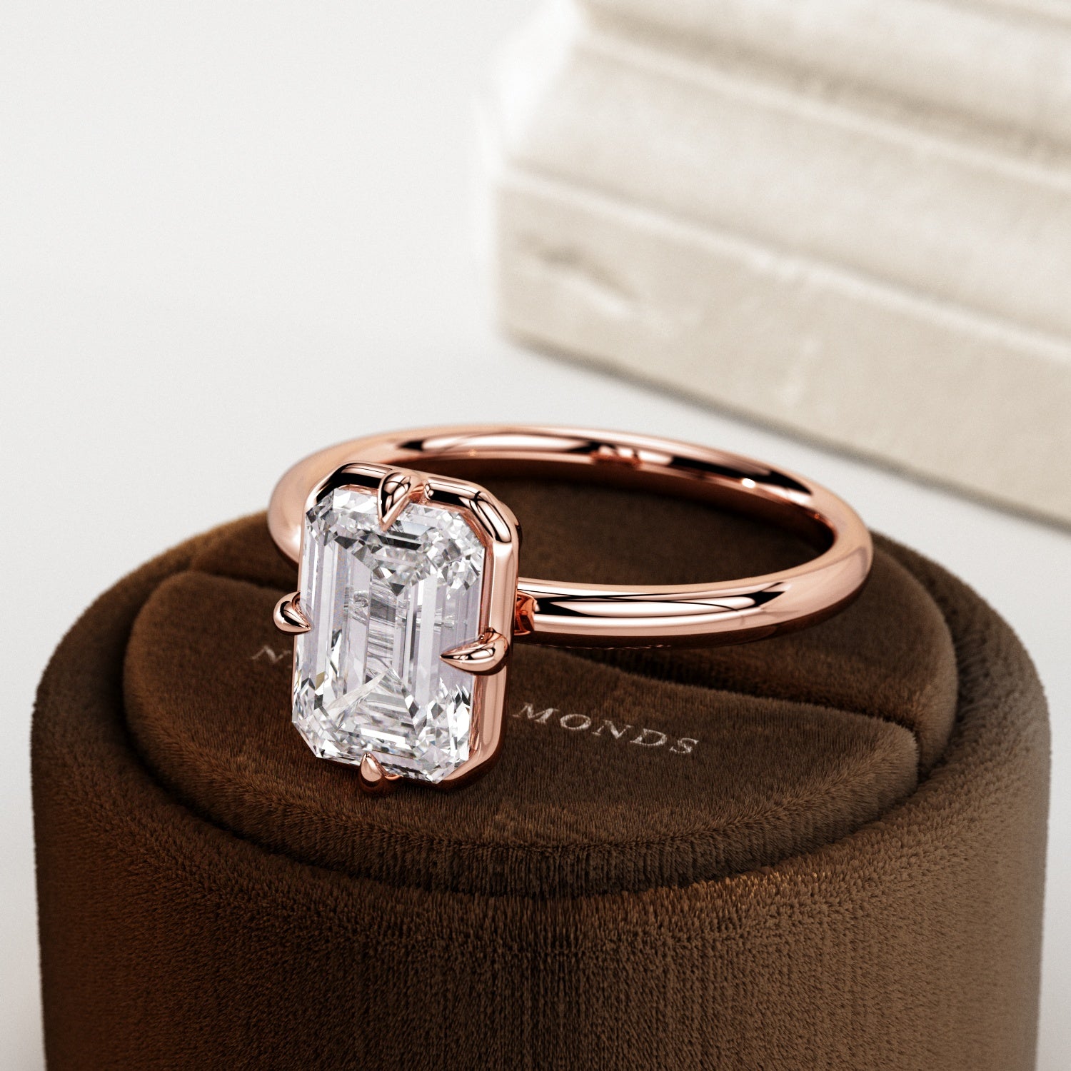 2 carat Elongated Cushion cut lab-grown diamond IGI certified, bezel engagement ring.