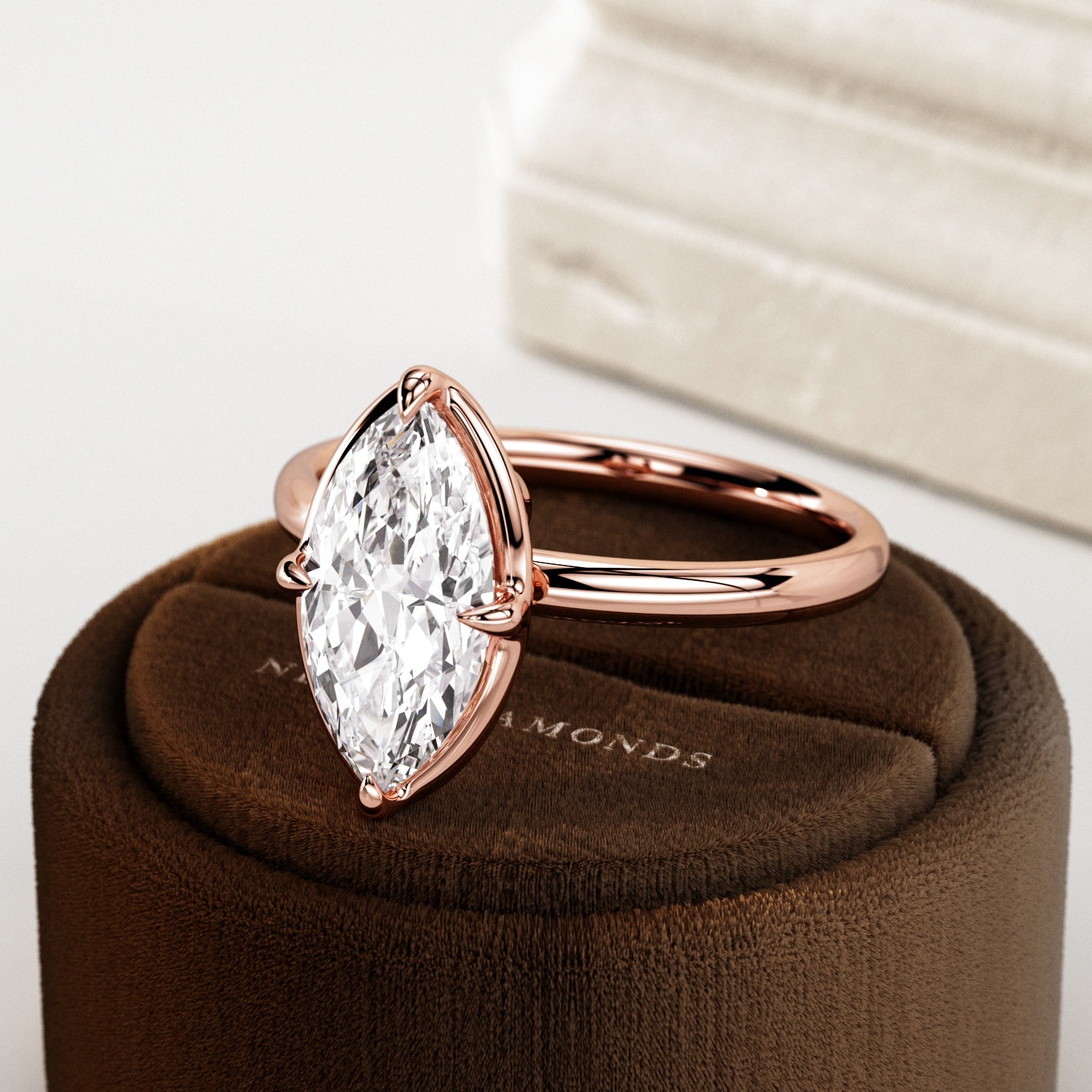 2 carat Elongated Cushion cut lab-grown diamond IGI certified, bezel engagement ring.