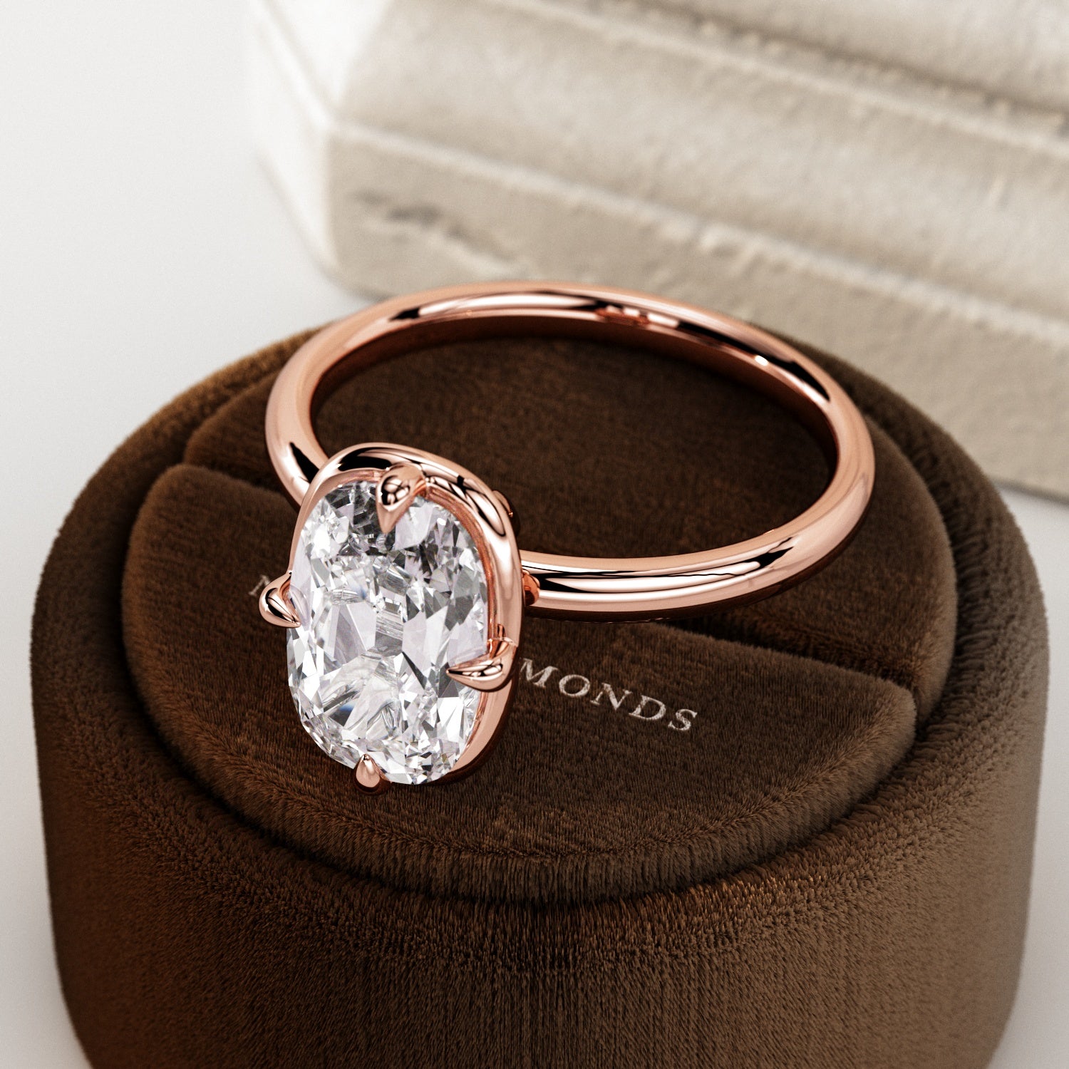 2 carat Elongated Cushion cut lab-grown diamond IGI certified, bezel engagement ring.