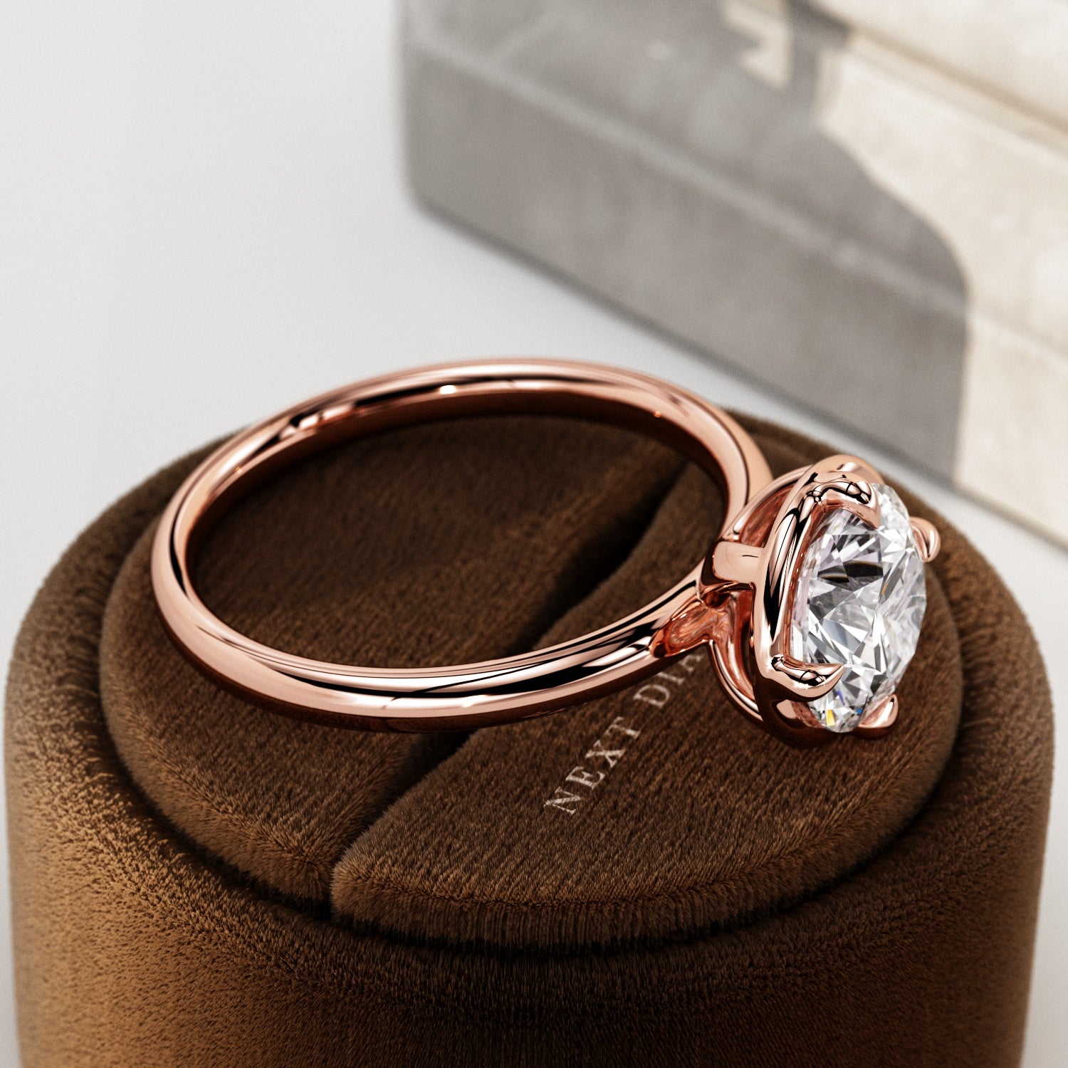 2 carat Elongated Cushion cut lab-grown diamond IGI certified, bezel engagement ring.