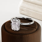 2 carat Elongated Cushion cut lab-grown diamond IGI certified, bezel engagement ring.