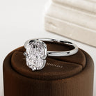 2 carat Elongated Cushion cut lab-grown diamond IGI certified, bezel engagement ring.