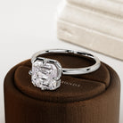 2 carat Elongated Cushion cut lab-grown diamond IGI certified, bezel engagement ring.