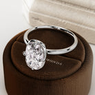 2 carat Elongated Cushion cut lab-grown diamond IGI certified, bezel engagement ring.