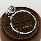 2 carat Elongated Cushion cut lab-grown diamond IGI certified, bezel engagement ring.