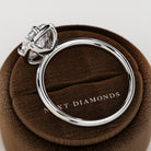 2 carat Cushion cut lab-grown diamond IGI certified, bezel engagement ring.