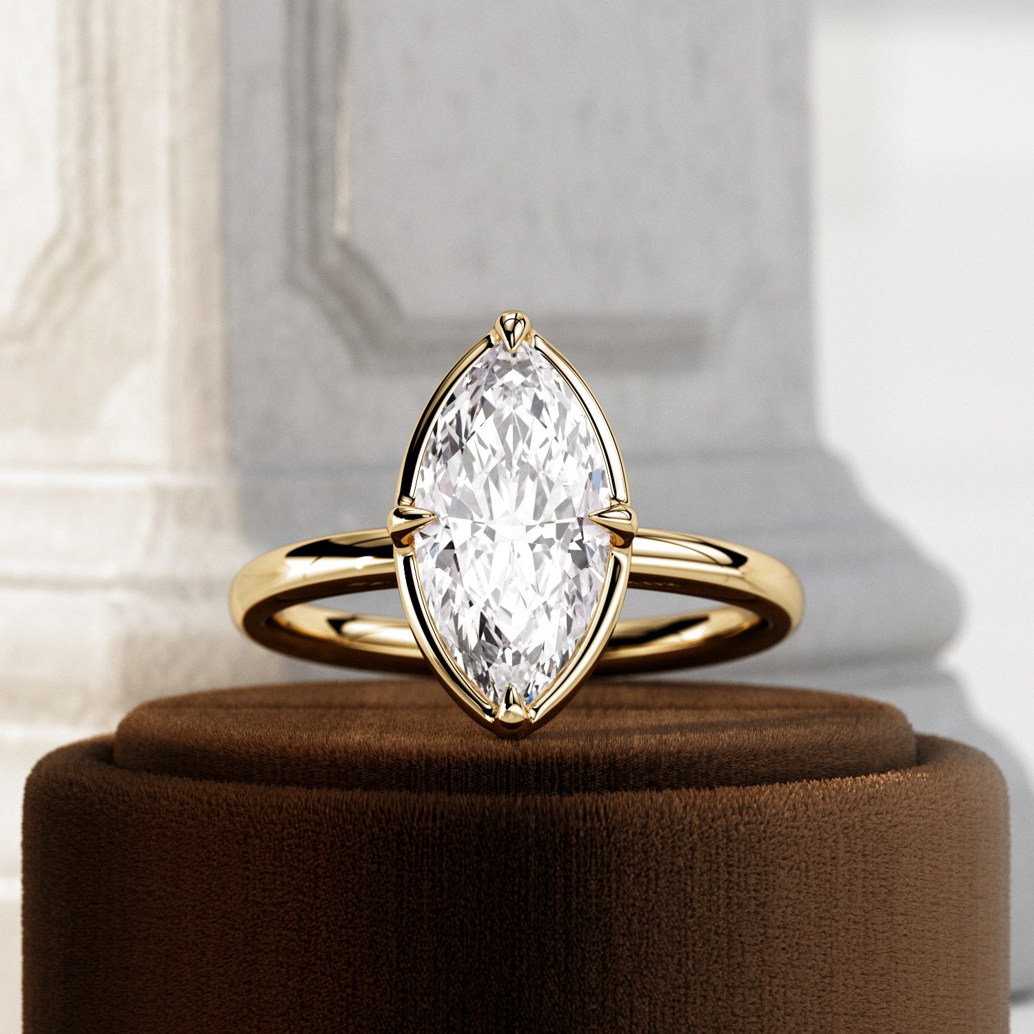 2 carat Elongated Cushion cut lab-grown diamond IGI certified, bezel engagement ring.