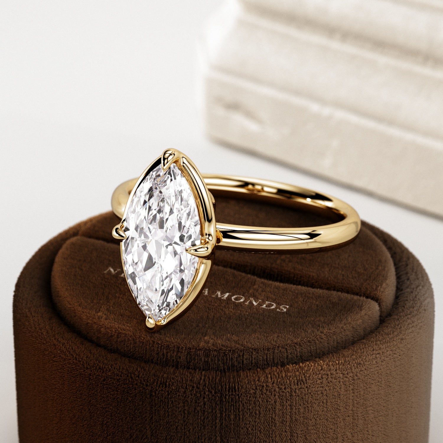 2 carat Elongated Cushion cut lab-grown diamond IGI certified, bezel engagement ring.