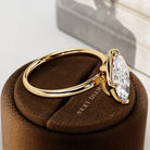 2 carat Elongated Cushion cut lab-grown diamond IGI certified, bezel engagement ring.
