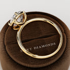 2 carat Cushion cut lab-grown diamond IGI certified, bezel engagement ring.