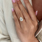 3 carat Pear cut lab-grown diamond IGI certified, solitaire engagement ring.