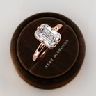 2 carat Elongated Cushion cut lab-grown diamond IGI certified, bezel engagement ring.