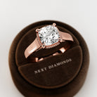 2 carat Cushion cut lab-grown diamond IGI certified, bezel engagement ring.