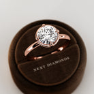 2 carat Elongated Cushion cut lab-grown diamond IGI certified, bezel engagement ring.
