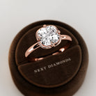 2 carat Cushion cut lab-grown diamond IGI certified, bezel engagement ring.