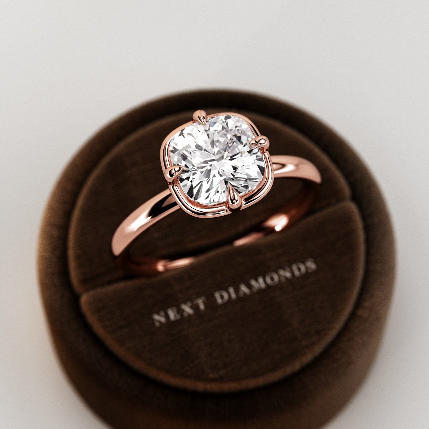 2 carat Cushion cut lab-grown diamond IGI certified, bezel engagement ring.