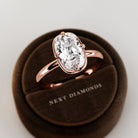 2 carat Elongated Cushion cut lab-grown diamond IGI certified, bezel engagement ring.