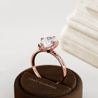 2 carat Elongated Cushion cut lab-grown diamond IGI certified, bezel engagement ring.