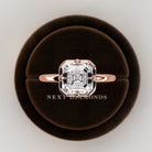 2 carat Elongated Cushion cut lab-grown diamond IGI certified, bezel engagement ring.