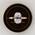 2 carat Elongated Cushion cut lab-grown diamond IGI certified, bezel engagement ring.