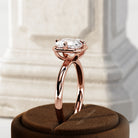 2 carat Elongated Cushion cut lab-grown diamond IGI certified, bezel engagement ring.