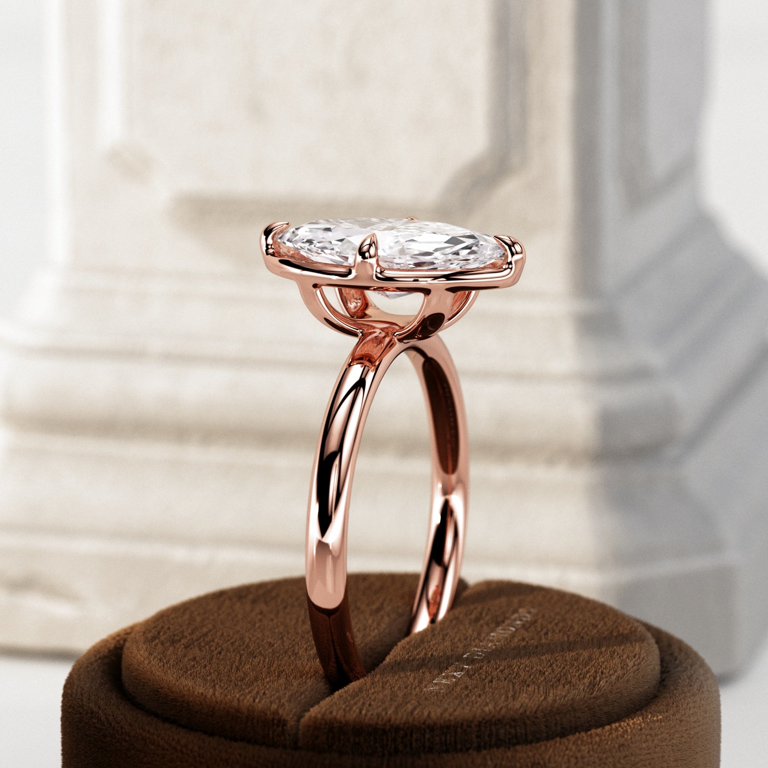 2 carat Elongated Cushion cut lab-grown diamond IGI certified, bezel engagement ring.