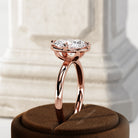 2 carat Elongated Cushion cut lab-grown diamond IGI certified, bezel engagement ring.
