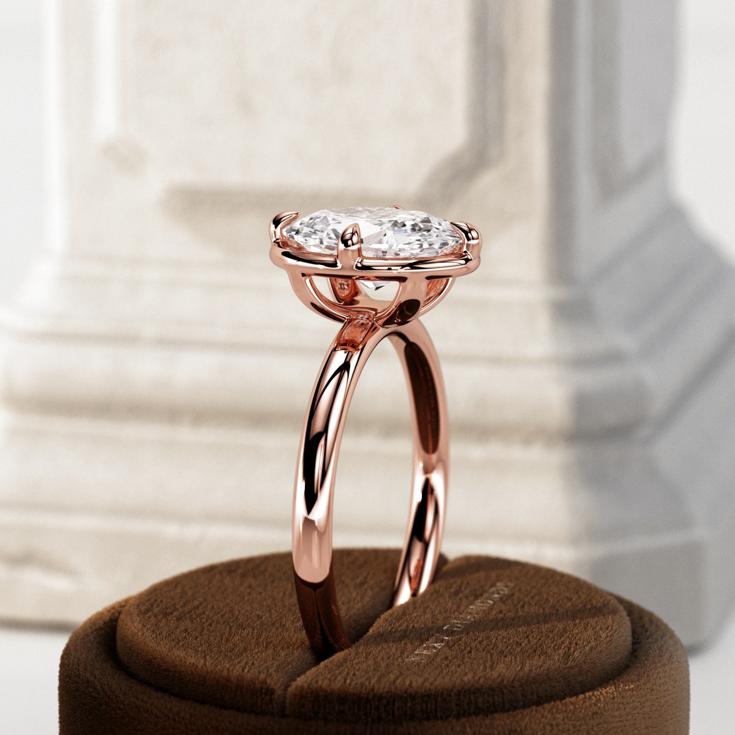 2 carat Elongated Cushion cut lab-grown diamond IGI certified, bezel engagement ring.